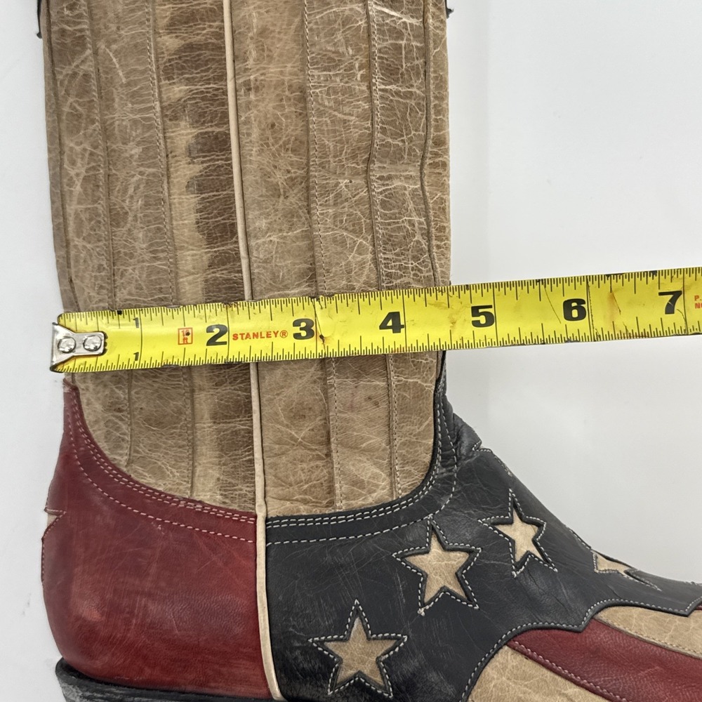 NWT Old Gringo Yippee Ki Yay 13" Boots 7.5B Leather Stars Stripes US Flag Read - Picture 12 of 16